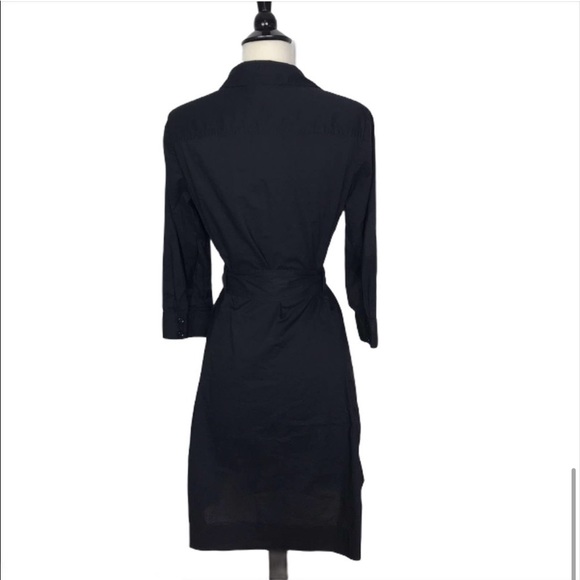 Kate Spade Belted Classic Button Down Shirt Dress with Sash Tie Black Size 2 - Picture 4 of 13